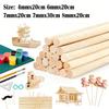 10-30 szt. Gładkie Okrągłe Kołki Bambusowe, 4-8 mm Okrągłe Drewniane Patyczki do Precyzyjnego Modelarstwa i Rękodzieła DIY, Łatwe do Cięcia