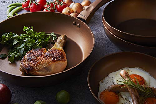 PEARL METAL VISIONS Frying Pan, 20cm, IH Compatible, Gold Coating, CP-8811