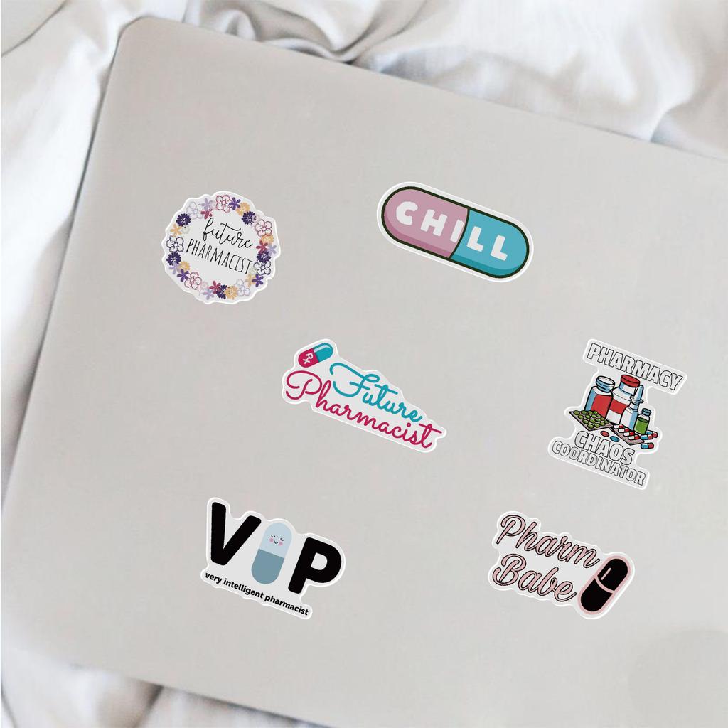 50 Cartoon Pharmacist Stickers Personalized Decorative Suitcase Notebook Guitar Waterproof Removable Without Repeating Stickers