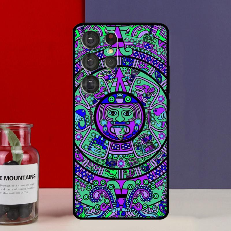 Mayan Calendar Wood Pattern Funda Case For Samsung Galaxy S25 Ultra S9 S10 S20 S21 S22 Plus S23 Ultra S24 FE Phone Cover