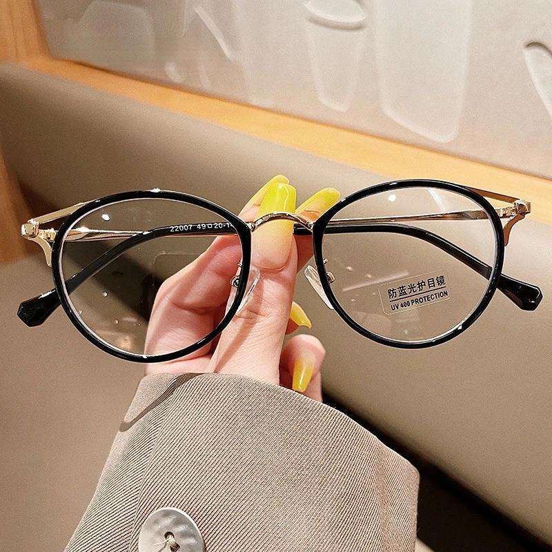 Round Eyeglasses Women Men Computer Anti Blue Light Glasses Frames Transparent Optical Fake Eyeglass Student Myopia Frame Oculos
