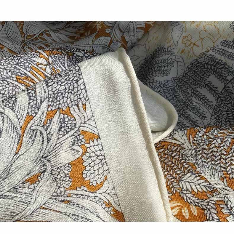 130*130cm 30% Silk +70% Wool Scarf Retro Vintage Luxurious Soft Shawl Large Warm Winter Wrap for Women