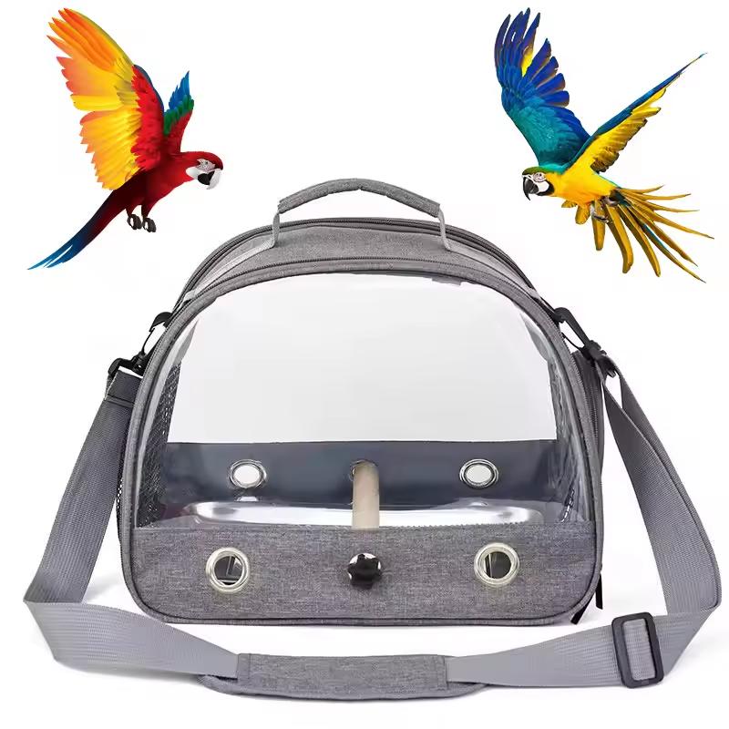 Portable Bird Travel Carrying Box Transport Bird Cage with Stainless Steel Tray Pet Multifunctional Parrot Bird Bag Outdoor
