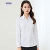 Lomeng Women's Slim Fit V-Neck Cotton Blend Long Sleeve Business Shirt