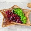 Functional Imitation Rattan Basket Desktop Star Shaped Storage Container for Home and Office Living Room Display Tray