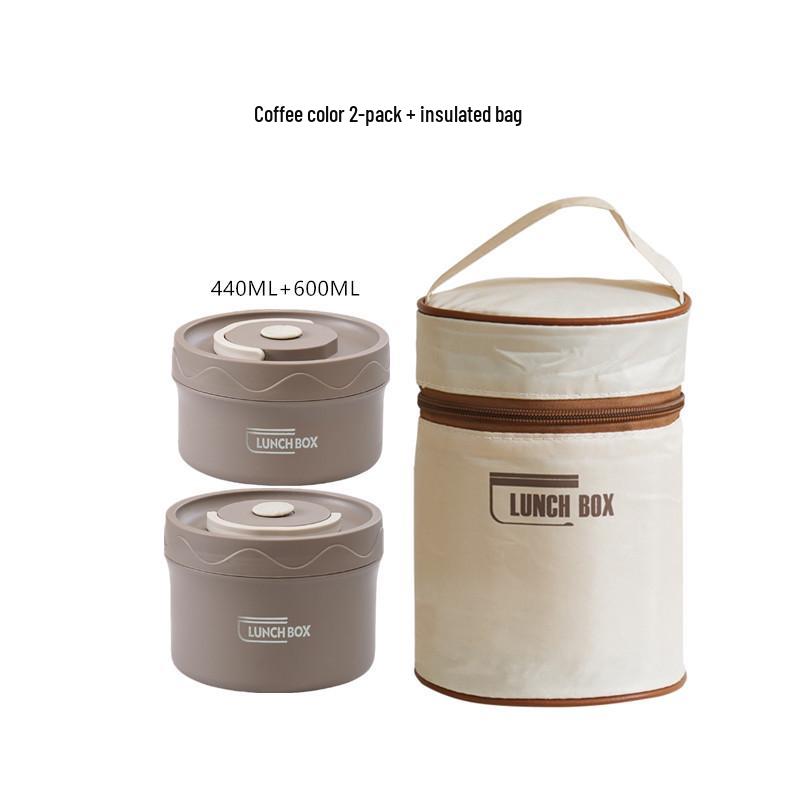 304 Stainless Steel Double-Layer Insulated Lunch Box with Portable Bag and Container