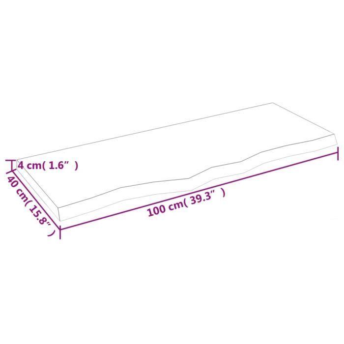 VidaXL Étagère murale 100x40x4 cm bois de chêne massif non traité 363564