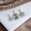 Cute Colorful Zircon Tortoise Pendant Necklaces for Women Girls Stainless Steel Chain Trendy Boho Jewelry Accessories Gifts