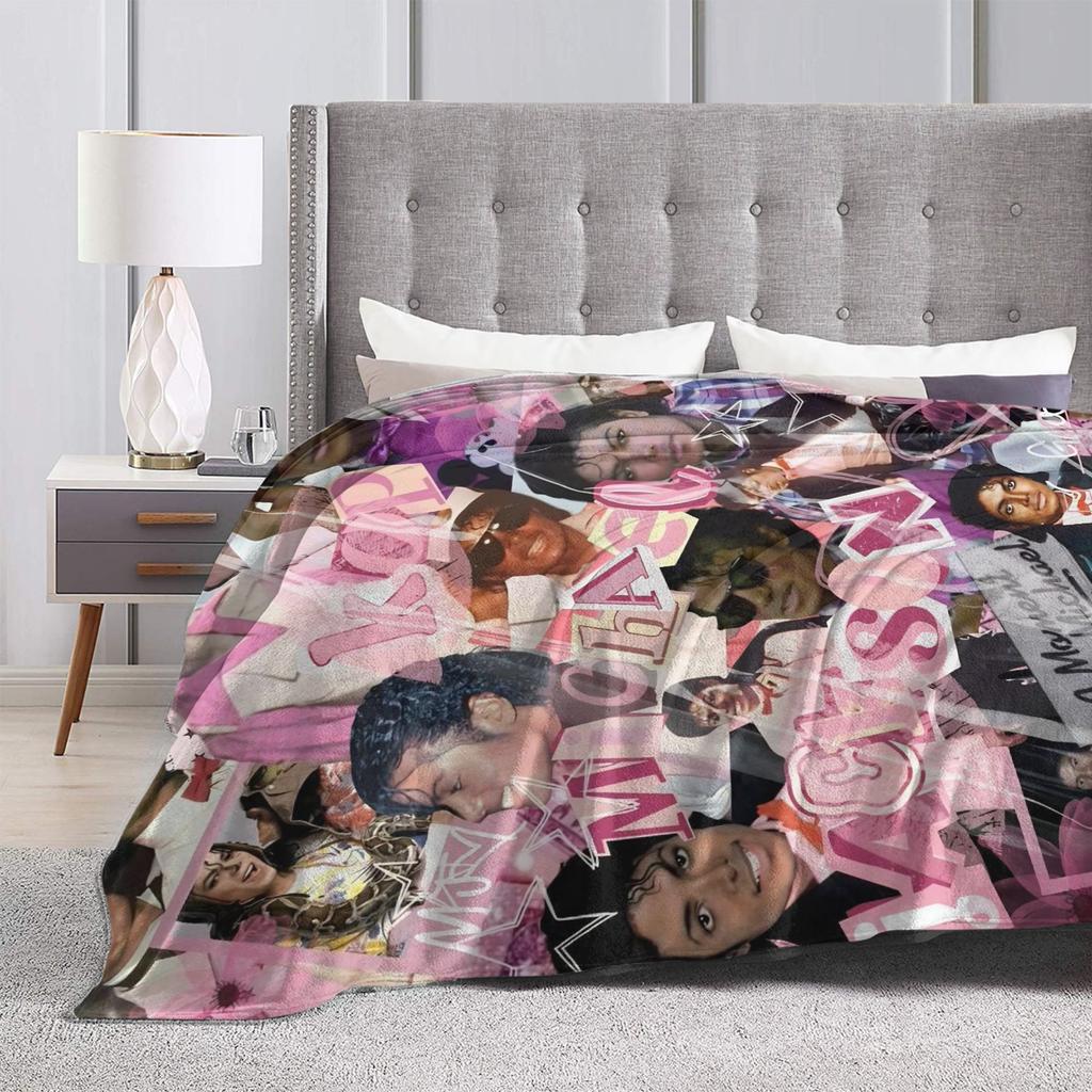 MJ King Of Pop Michael J-jackson Flannel Blanket  Throw Blanket for Couch Bed Decorative Fluffy Bedspread Sofa Bed Cover