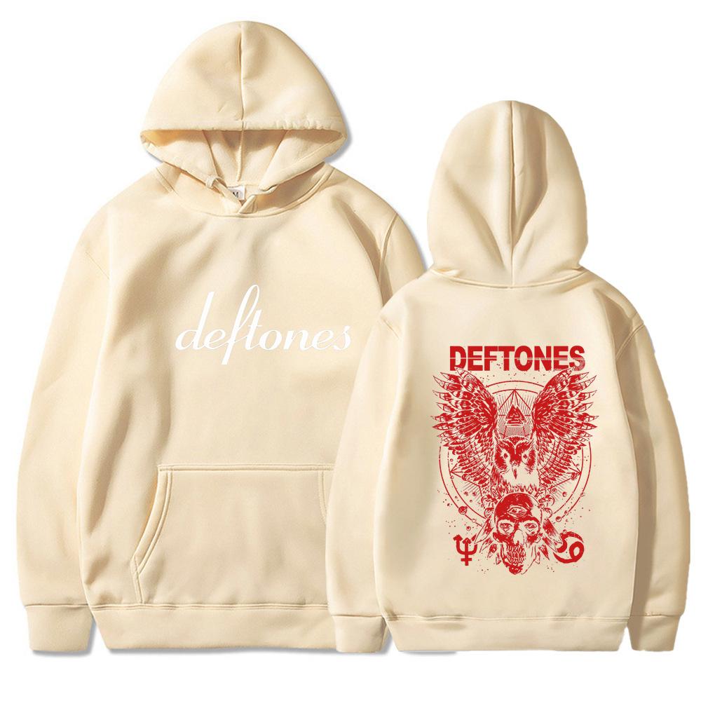 Hip Hop Rapper Printed Deftones Autumn Winter Unisex Hooded Sweatshirt Fleece Lined Warm Casual Pocket Hoodie for Couple Daily Streetwear Sweatshirt
