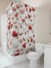 3D Red and White Hearts Shower Curtain | Romantic Bathroom Decor
