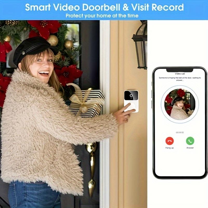 Video Doorbell, Doorbell Camera Wireless Use Two-Way Talk, Wi-Fi, HD, Night Vision, App Remote Control, Easy Installation