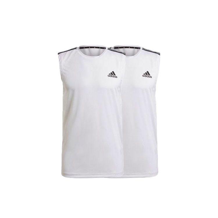 Adidas 3-Stripes Logo Training Tank Top Men Tops White GM2158