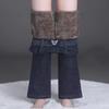 High-Waist Lambskin Flared Jeans: Plush, Thickened, and Warm for Autumn/Winter