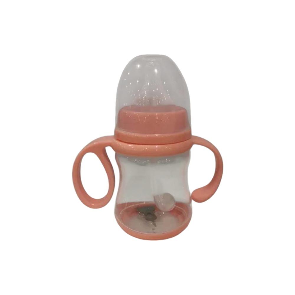 

Baby Feeding Fruit Juice Wide-Caliber Milk Bottles Nipple Bottle Nursing Care Baby Bottle with Grip pink-180ml
