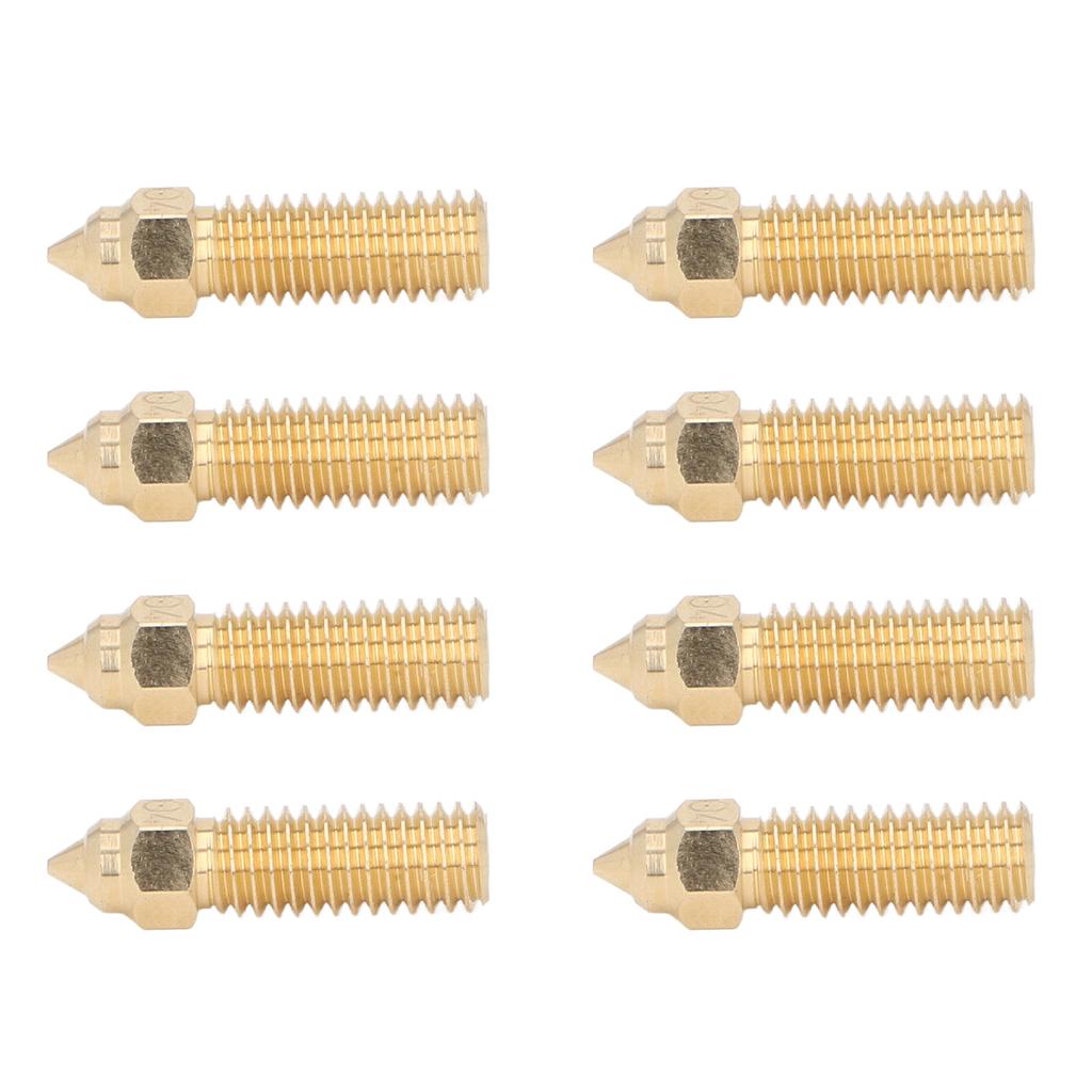 8pcs High Speed Extruder Nozzles 0.4mm High Flow Rate Rapid Heating Brass M6 Thread Nozzles for K1