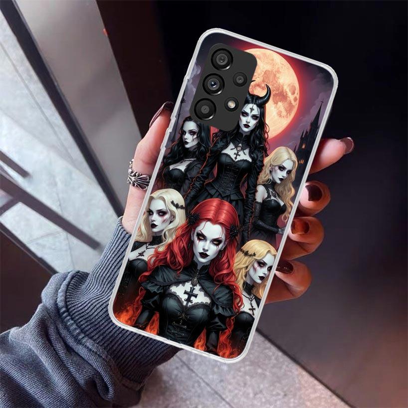 Halloween Moon Witch Horror Phone Case For Samsung Galaxy A17 A16 A15 A14 A13 A57 A56 A55 A54 A53 A37 A36 A35 A34 A33 A26 A25 A2
