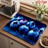 Kitchen Drainage Mat 2D Flat Blueberry Fruit Pattern Pad Super Absorbent Tableware Drying Board Cushion Countertop Rug