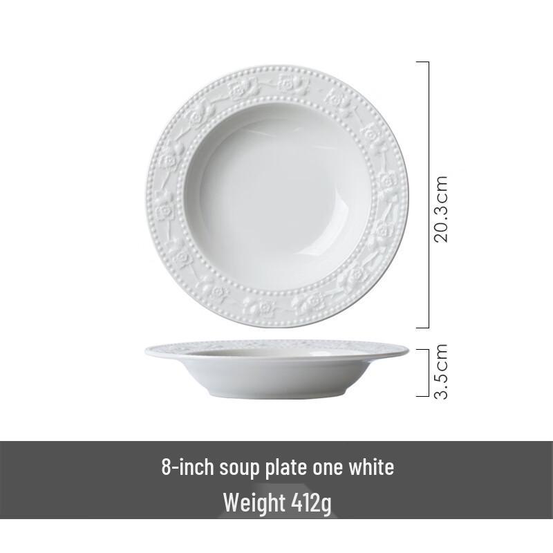 Wuhe Classical Embossed Strawberry Ceramic Deep Plate