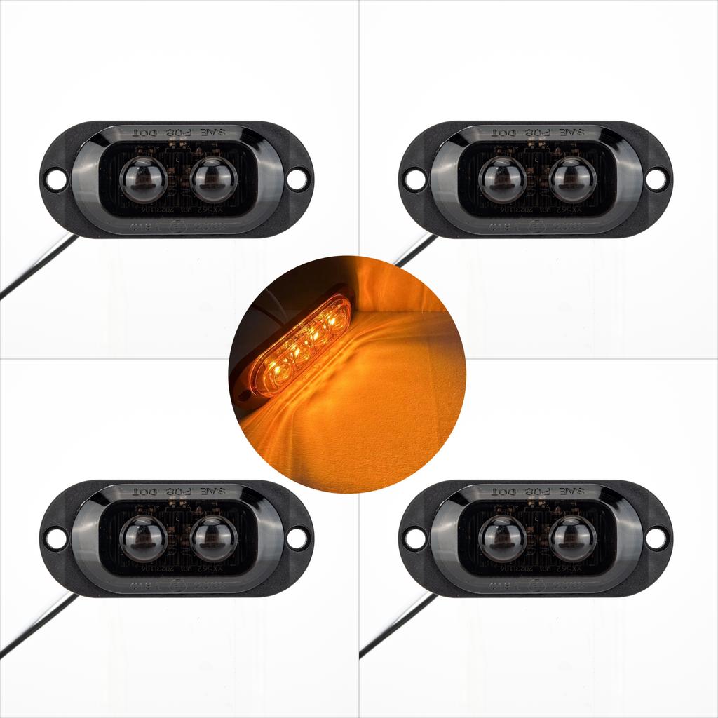 4PCS 2LED Smoked 12-24V Ice Bird Lens Creative Clearance Light Side Marker Light Signal Light for Truck Trailer