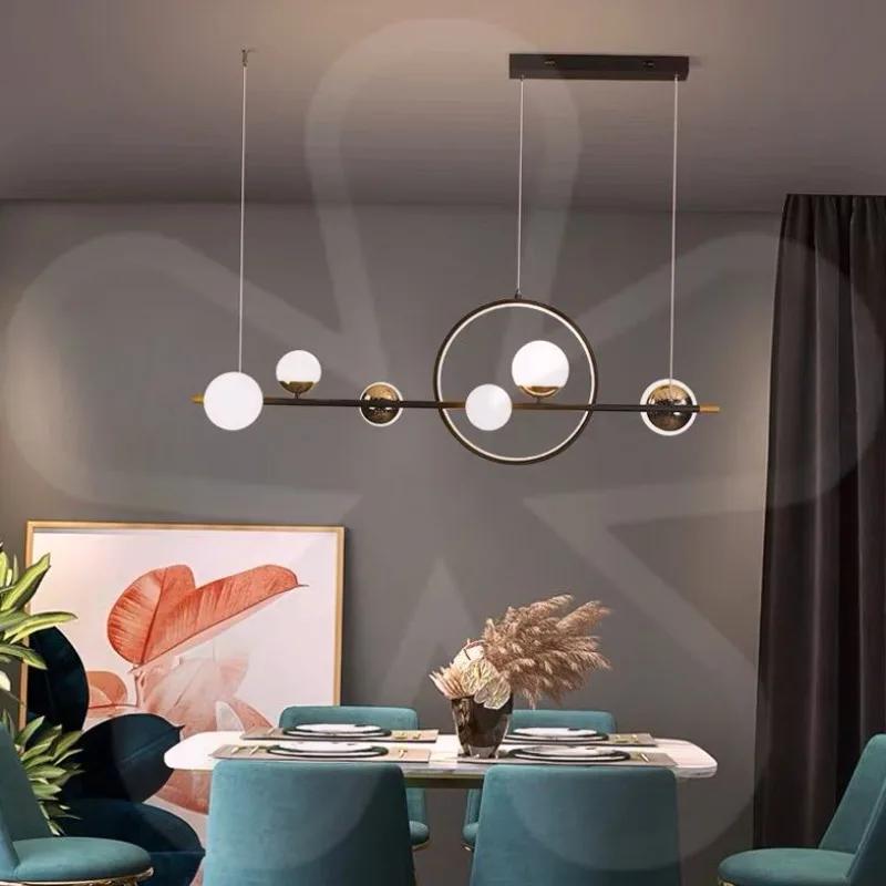 Nordic Black Chandelier for Dining Room Kitchen Home Decor Loft Suspension Pendant Lamps House Lighting lusters luminaires