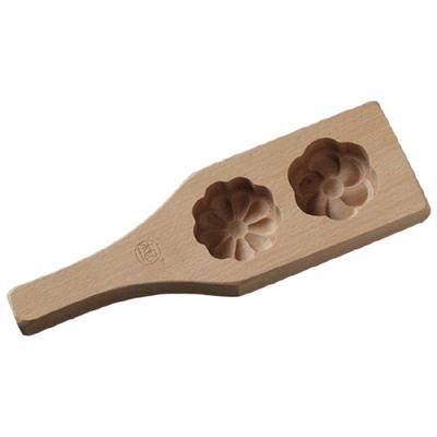 3D Flower Pattern Wooden Baking Mold Press Mooncake Mold Mid-autumn Festival