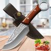 BBQ Outdoor Tool Portable Boning Knife Meat Knife Multifunction Knife with Sheath Wood Handle BBQ Fork