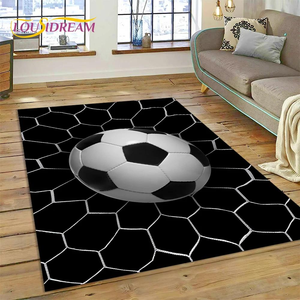 

3D футбольне футбольне поле Килимок для спальні Вітальня Домашній диван Прикраса, Діти грають у гру Великий декор Килимок Подарунок 100x150cm