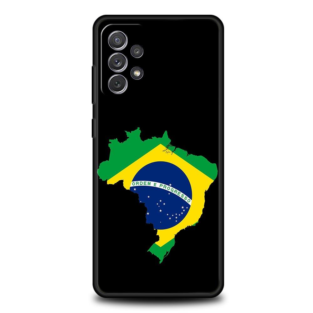 Phone Case For Samsung Galaxy A17 A15 A13 A51 A71 A41 A31 A21S A07 A05 A35 A55 A23 A25 A33 A53 A73 5G Cover Large Brazil Flag