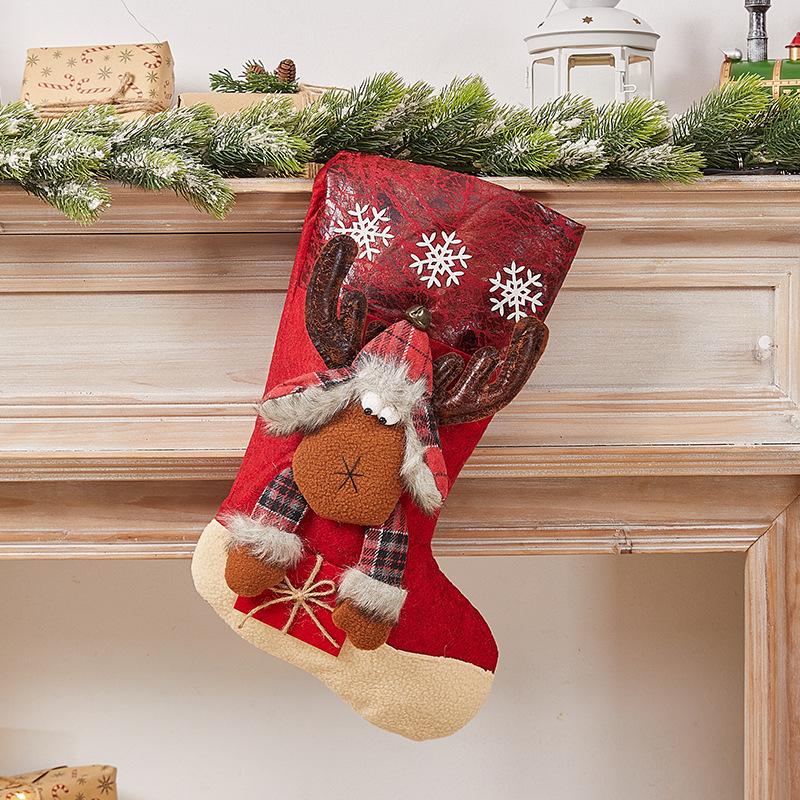 Christmas Sock Gift Bag Christmas Decorative Sock Christmas Eve Christmas Gift Children's Christmas Tree Pendant Candy Bag