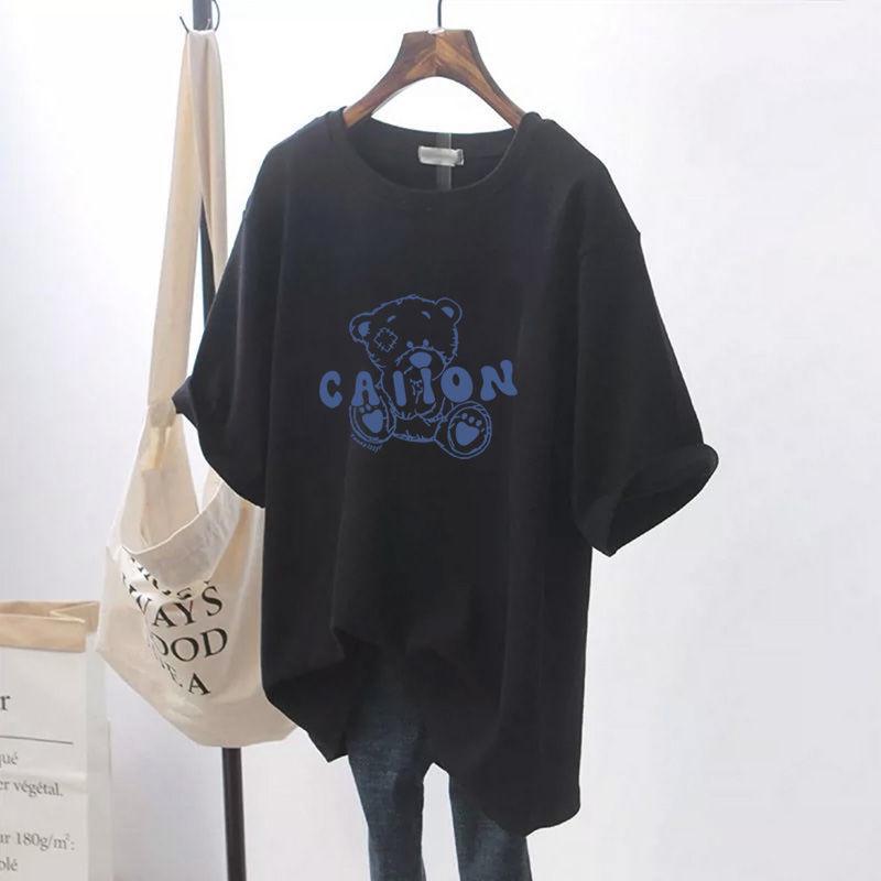 Summer Slim Fit Mid-Length Breastfeeding T-Shirt - Stylish Short Sleeve Top for Moms