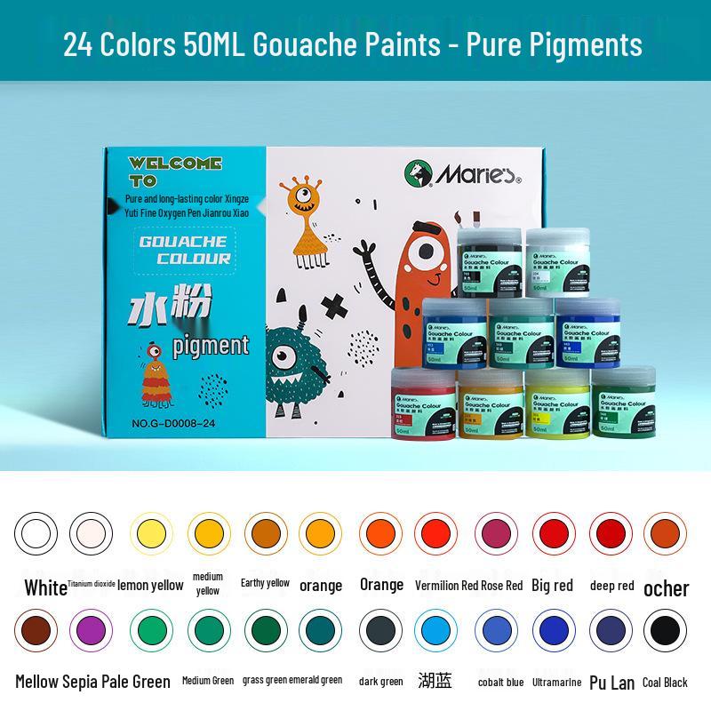 Mali Afwasbare Gouache Verf 100ml - Handgeschilderde Kleuren voor Kinderen en Studenten