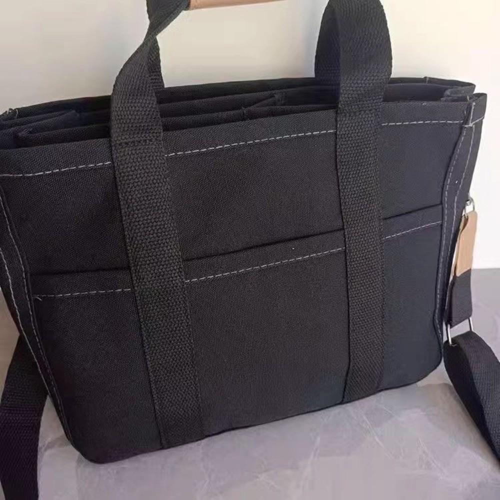 High Quality Multi-pocket Canvas Tote Bag Adjustable Strap Large Capacity Mommy Bag Casual Shoulder Bag Casual Use
