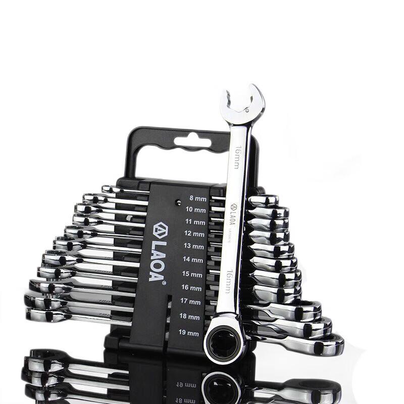LAOA 11-Piece Double-Head Ratchet & Combination Wrench Set
