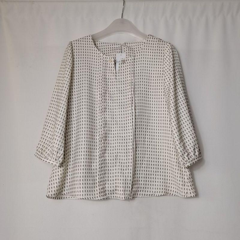 Export Japanese Original Order Round Neck 3/4 Sleeves Pullover Shirt Female Brass Buckle Basic Bottoming Shirt Classic Style Professional