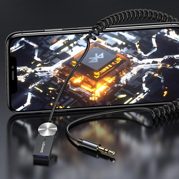Usams Adapter Audio Bluetooth 5.0Usb-Aux Szary/Tarnish Sj464Jsq01 (Us-Sj464)