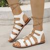 Large size hollow flat sandals women's summer 2025 new open-toed flat-heeled Roman sandals comfortable and lightweight