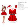 4 Pcs Mrs. Claus Costume Set for Women Adult Velvet Santa Claus Dress with Belt Santa Hat Gloves Set for Christmas Party