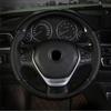38cm Car Steering Wheel Cover Hand Sewing DIY Black PU Leather+Carbon Fiber Look