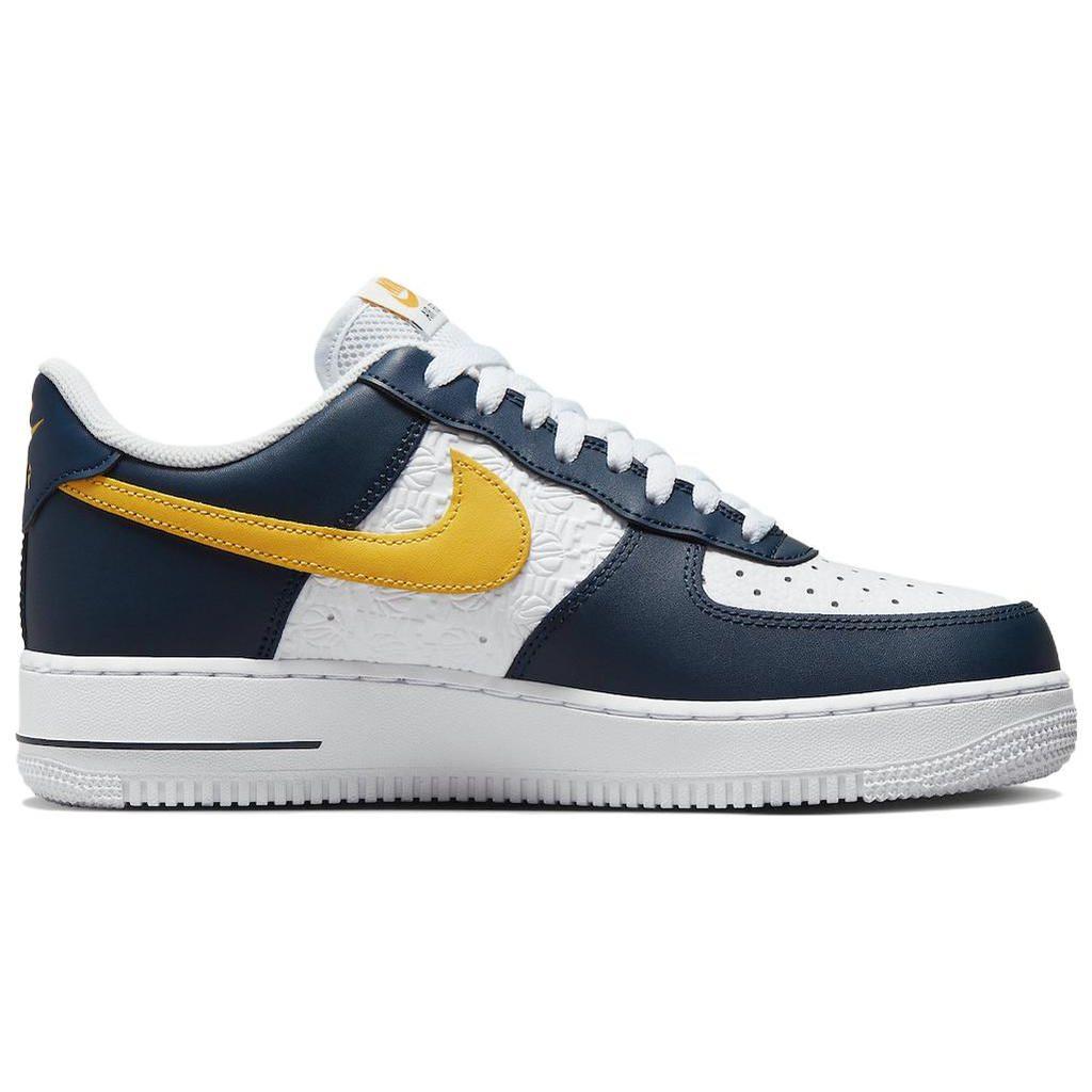 Nike Air Force 1 07 Embossed Hoops - Dark Obsidian Men Sneakers Blue White University-Gold FJ4209-400