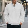 Men Loose Large Size Half Zip Stand Collar Long Sleeve Pullover Sweatshirt