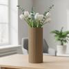 Decorative cylindrical brown vase for flowers, classic shape, elegant