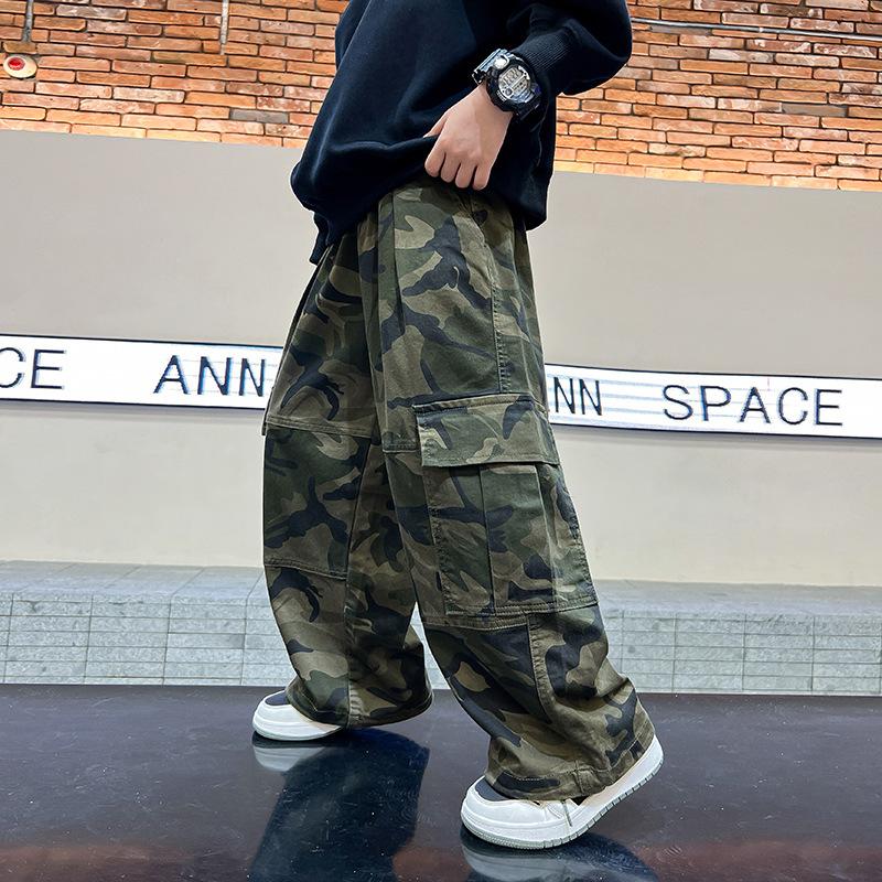 Frühling Herbst Kinder Blumenhose Jungen Locker Weit Streetwear Kinderhose Outdoor Sporthose Kleidung 140 grün
