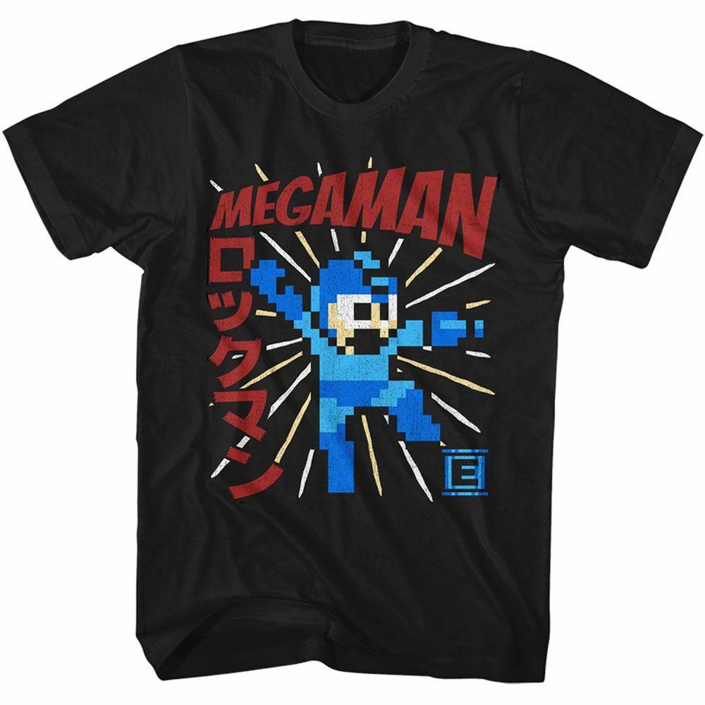 Mega Man Megaman Energy Booster Black Adult T-Shirt M