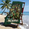 Custom Name Personalized Teenage Ninja Turtles Print Beach Towel, for Trip Camping Beach Party Home Decor, Birthday Gift for Family & Friends