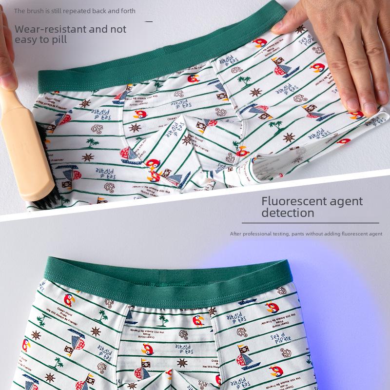 Bawełniane bokserki chłopięce, 50 sztuk - Chłopięcy wzór z kreskówki dla starszych dzieci