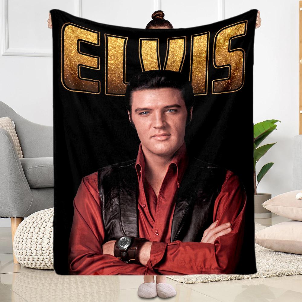 Elvis Presley Legend Blanket Warmthful Decor Perfect for Couch Office Chair Bedding All-Season Use Modern Style Gift for Travel Home Birthdays