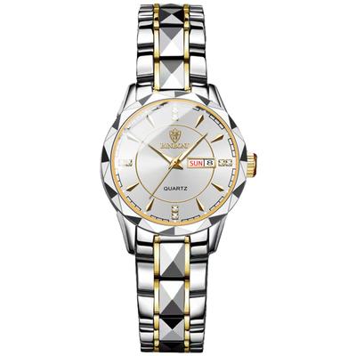 Watch Seiko Analog Copy Watch Women Luminous Date Day of the Week Waterproof Watch Easy To Read Dial Stainless Steel Level Adjustable Silver Ladies