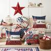 Pillow Cover Red and Blue Striped Stars Polyester Double-sided Printing Independence Day Pillow