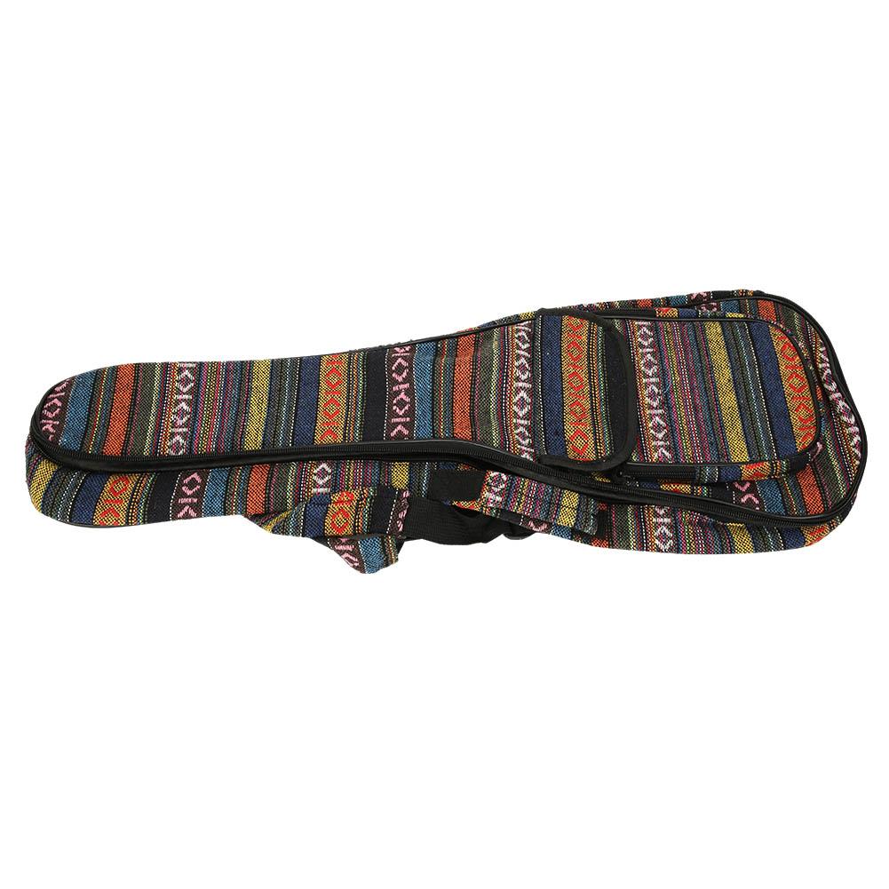 Ukulele Bag Ethnic Style 4‑String Guitar Double Shoulder Strap Case Built‑in Thicken Cotton